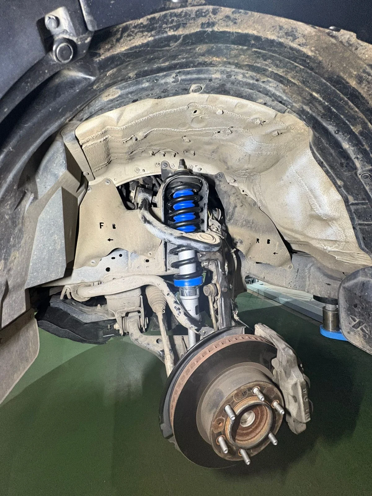 Profender suspension fitted inside a wheel arch