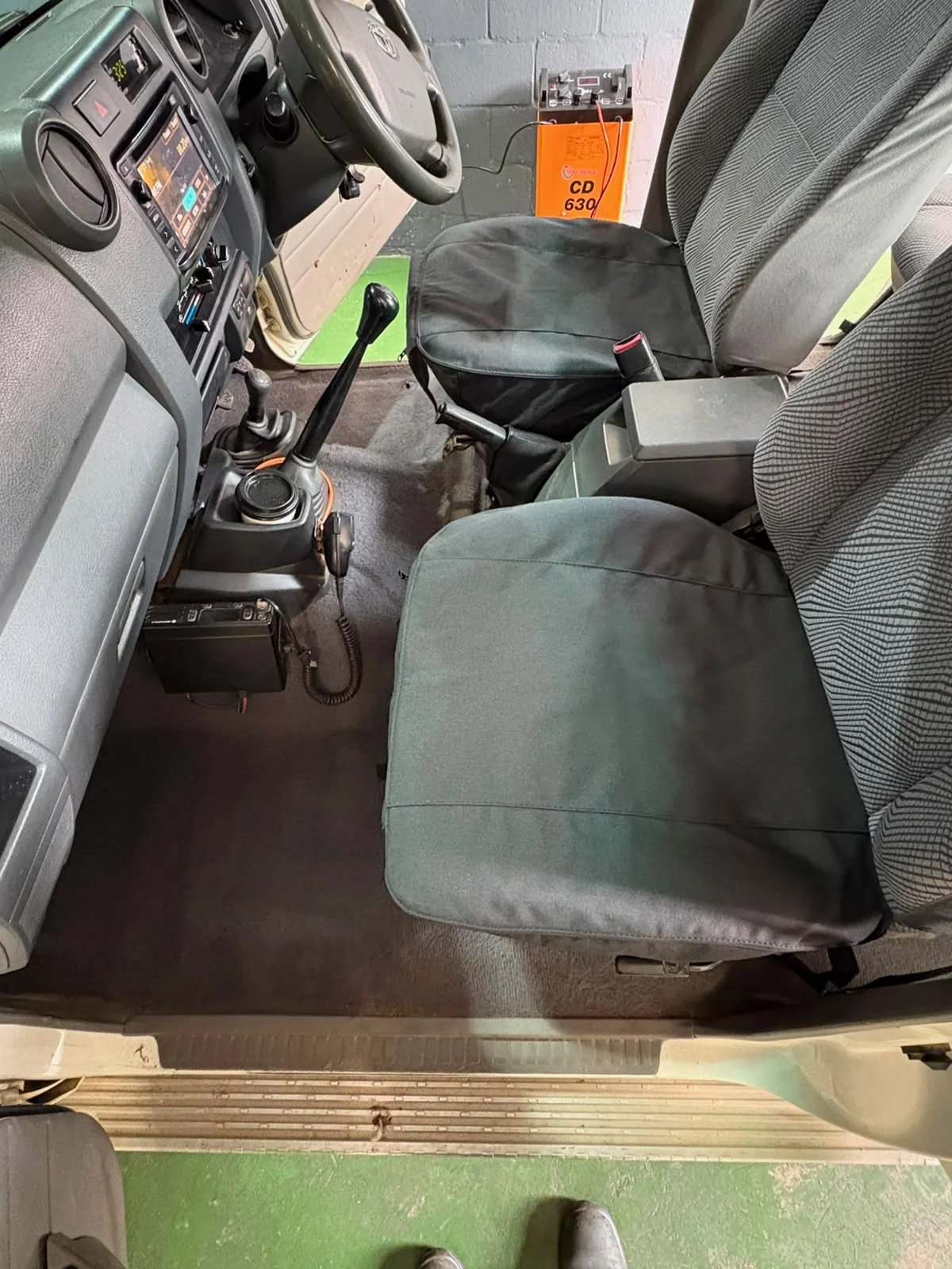 Tougher seat covers fitted in a Land Cruiser
